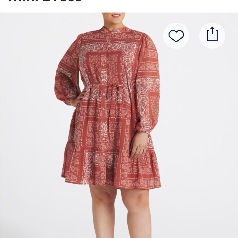Chic Paisley Print Mini Dress in Red